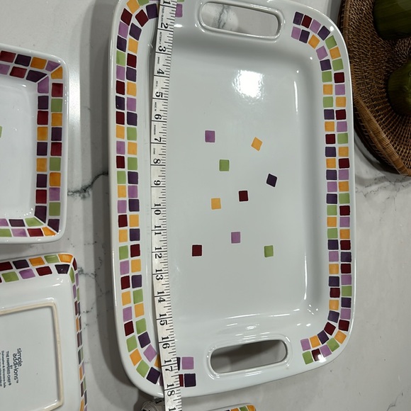 Pampered Chef “Simple Additions” Serving Tray/Platter + 4 Matching Plates - Picture 5 of 8